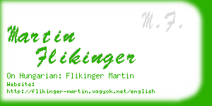 martin flikinger business card